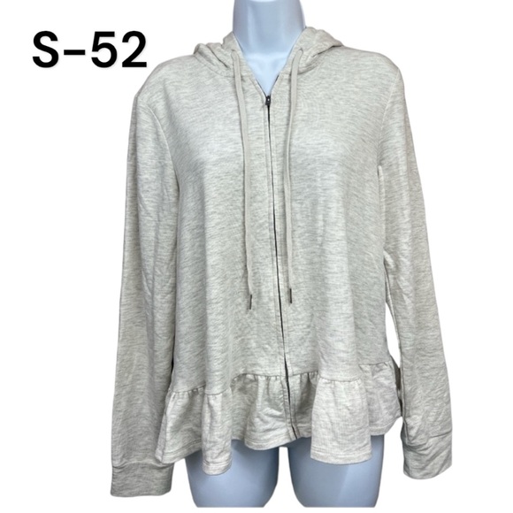 Sz L Cupio Blusg Zip up Light Jacket NWT Spring Fling Light Gray - Picture 1 of 6